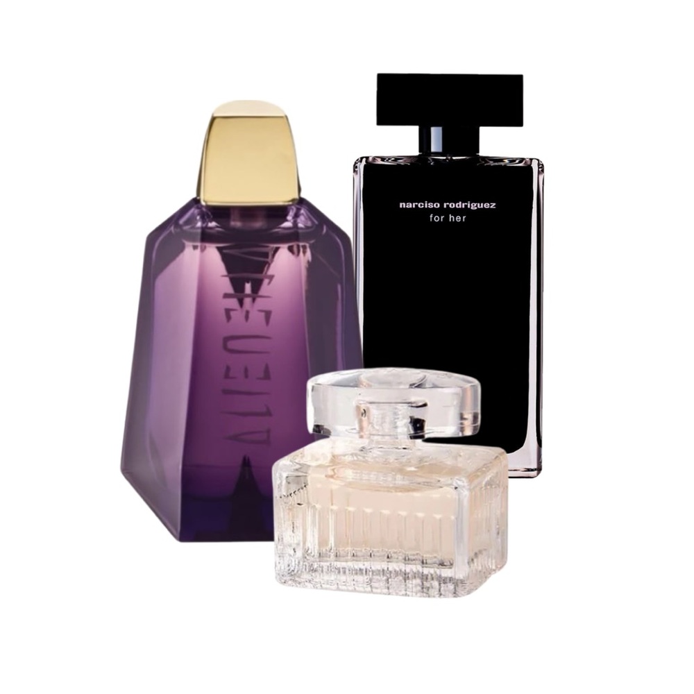 NARCISCO RODRIGUEZ For Her, MUGLER Alien EDP & CHLOE EDP Mini Set - NWOB